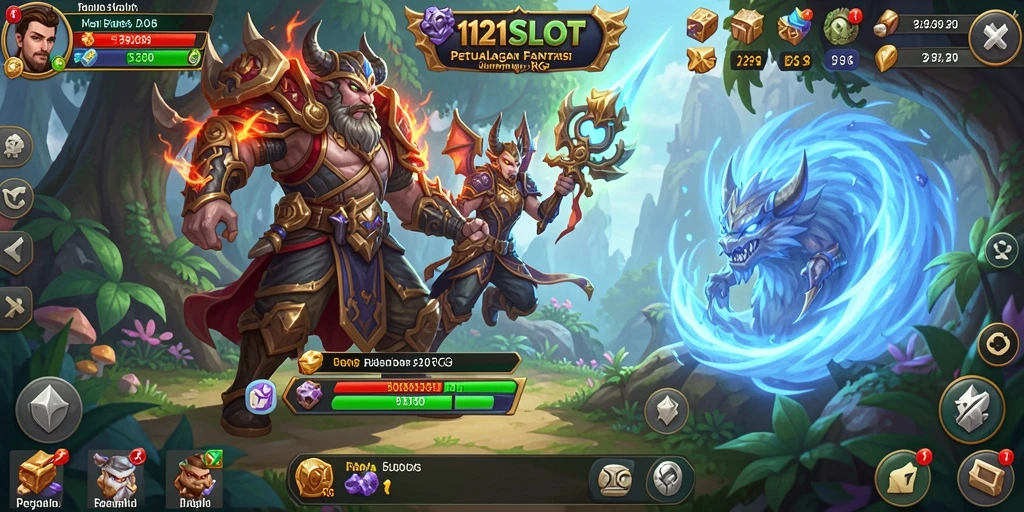 Tampilan gameplay RPG seru dalam 1121SLOT dengan pertarungan yang mendebarkan.