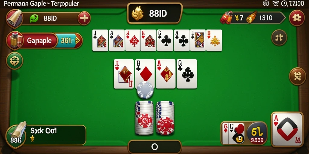 Tampilan gameplay seru dari 88ID dalam permainan Gaple.