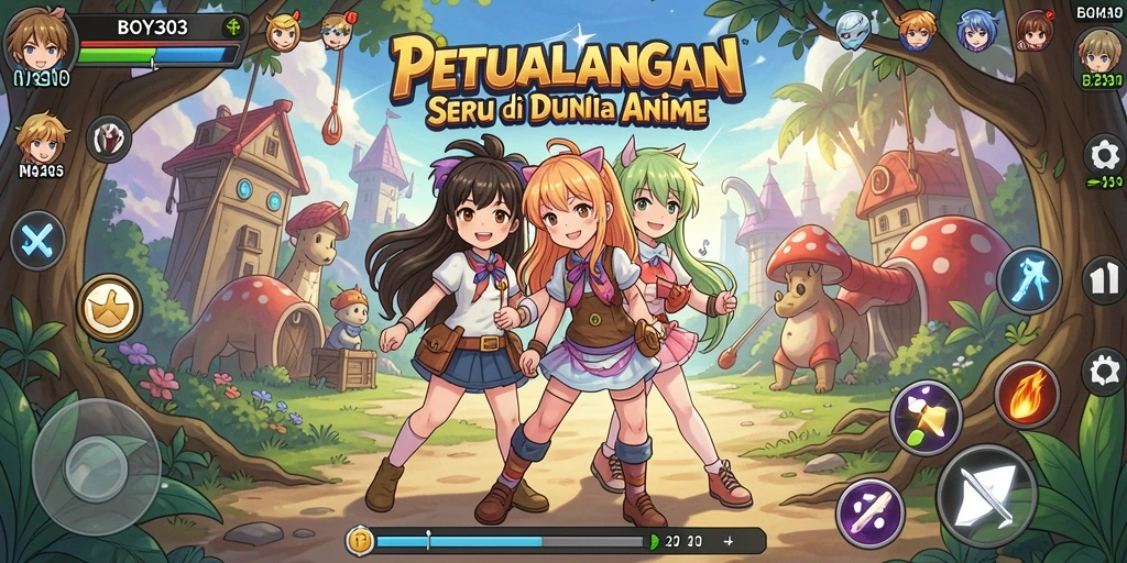Tampilan permainan BOY303 menampilkan karakter anime yang penuh warna.