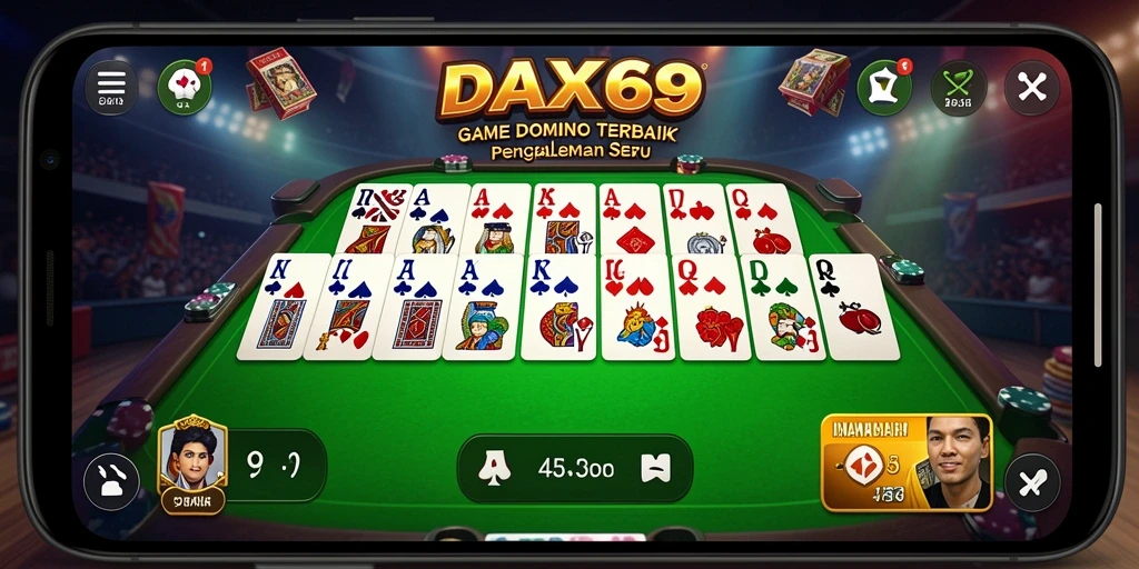 Tampilan grafis menarik saat bermain game Domino DAX69.