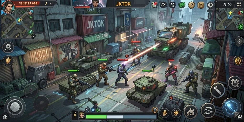 Tampilan gameplay JKTOK dengan karakter dan strategi yang mendebarkan.
