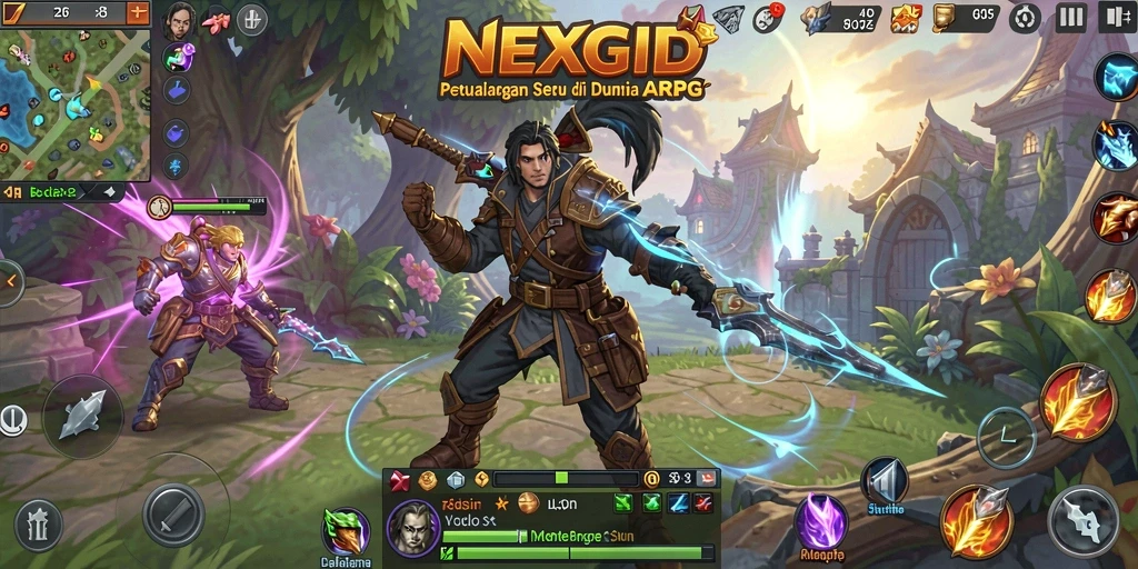 Screenshot gameplay NEXGID dengan aksi pertarungan seru.