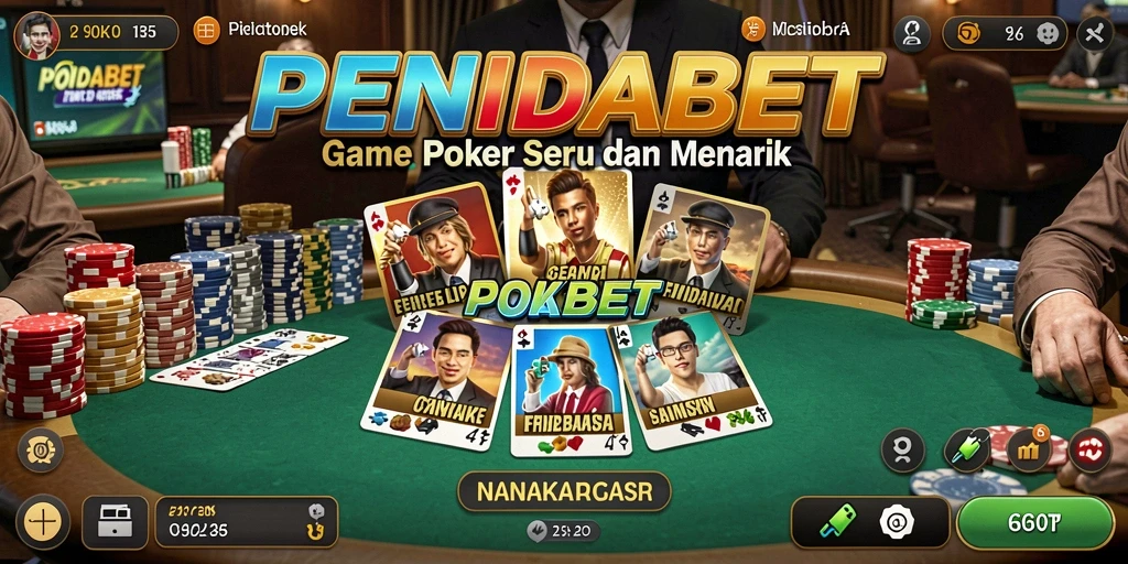 Tampilan gameplay seru dalam aplikasi poker PENIDABET.
