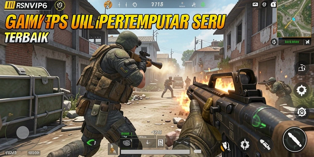 Screenshot gameplay RSNVIP6 menampilkan aksi seru di medan perang TPS.