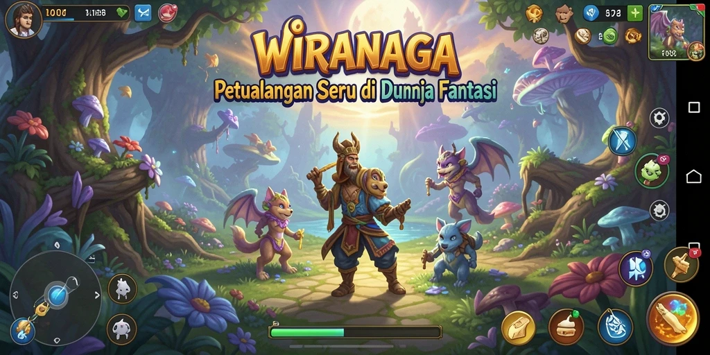Tampilan gameplay seru dari WIRANAGA dalam dunia petualangan.