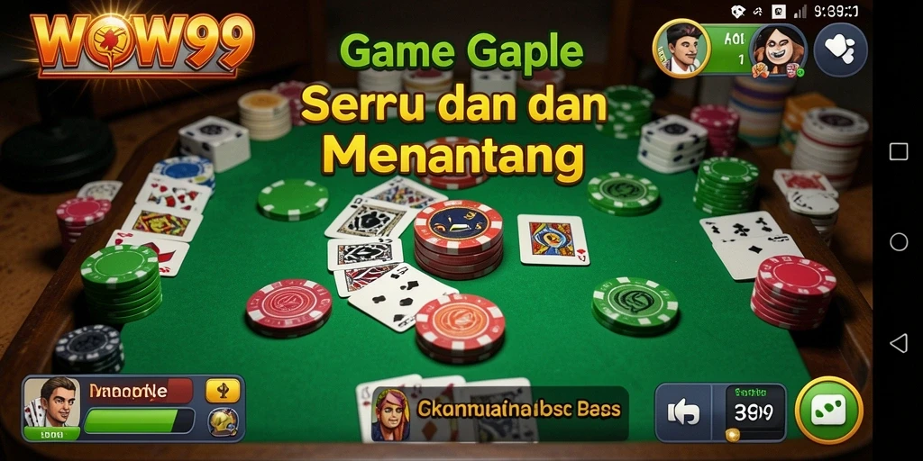 Screenshot menunjukkan gameplay Gaple yang seru dan interaktif.